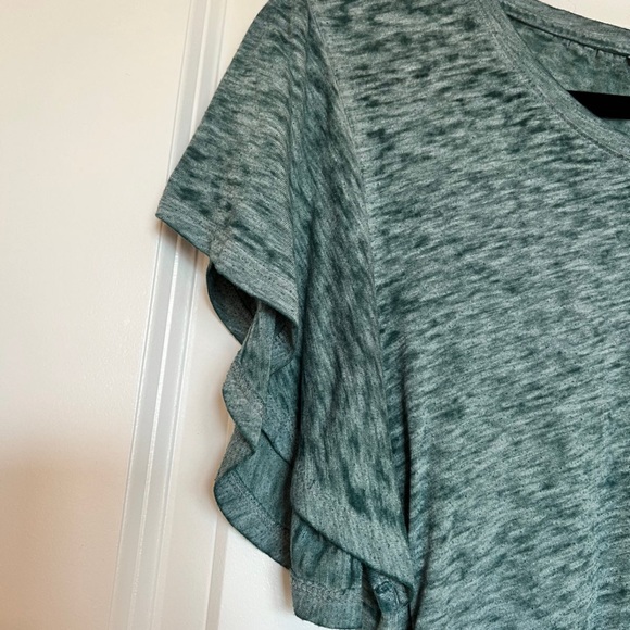 Heathered Aqua Tee with Flowy Sleeves - Picture 3 of 5